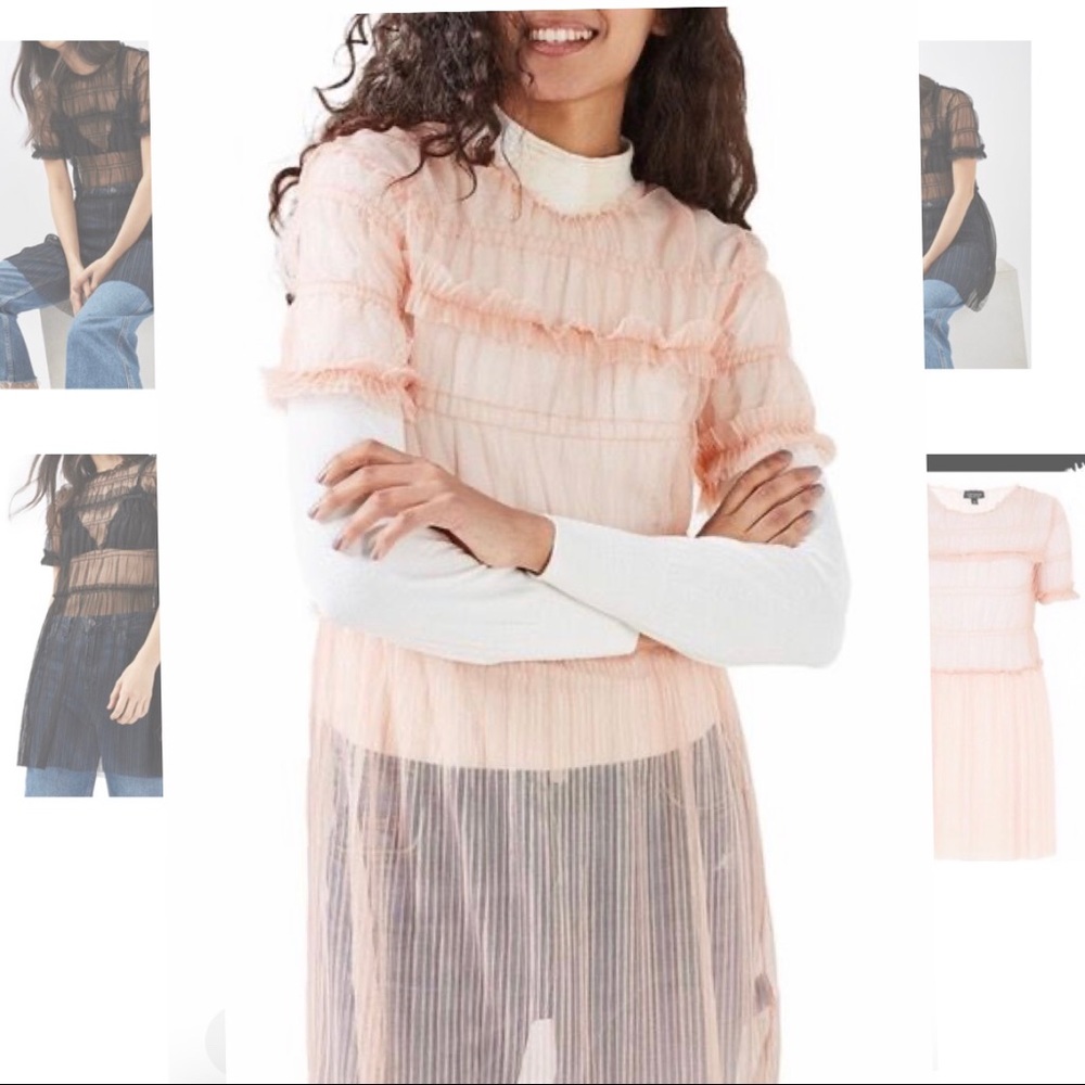 TopShop Sheer Pink Tulle Dress/Tunic NEW 8